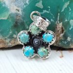 Mohave Turquoise 1" 925 Sterling Silver Pendant (RS114-335)