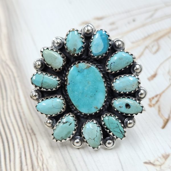 Tibetan Turquoise 925 Sterling Silver Ring (RS109-306)
