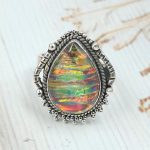 Aurora Opal 925 Sterling Silver Ring (REXT54-77)