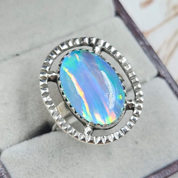 Aurora Opal 925 Sterling Silver Ring (REXT54-78) - Image 2