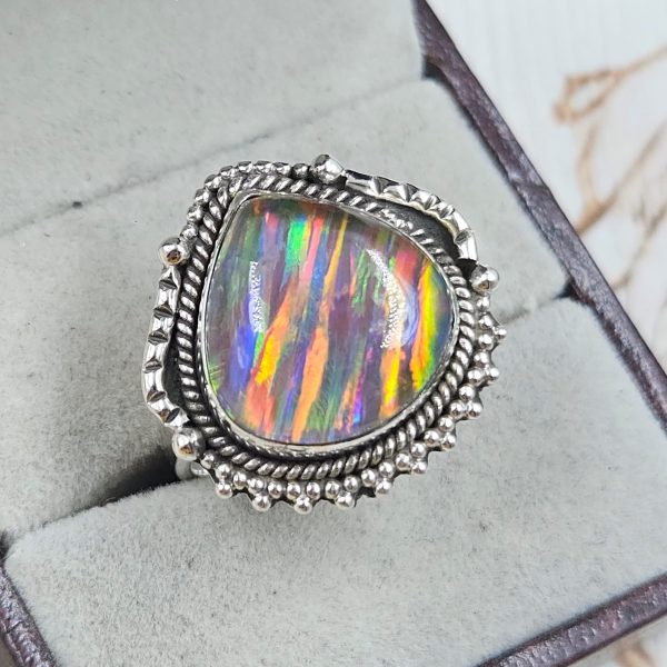 Aurora Opal 925 Sterling Silver Ring (REXT54-81) - Image 2