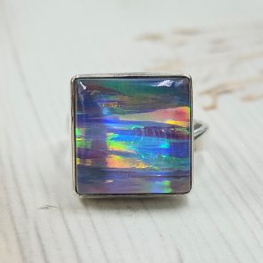 Aurora Opal 925 Sterling Silver Ring (REXT54-86)