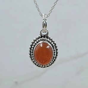 Green Onyx 0.75" 925 Sterling Silver Pendant (RS7-198)