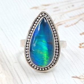 Aurora Opal 925 Size US 8 Sterling Silver Ring (REXT54-88)