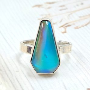 Aurora Opal Size US 7 925 Sterling Silver Ring (REXT54-89)