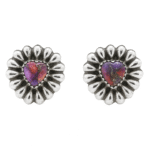 Pink Dahlia Concho Stud Earring