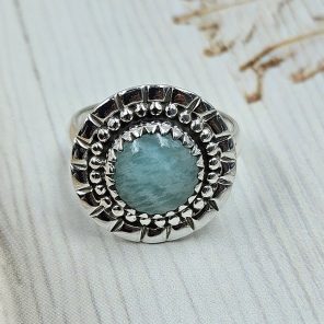 Amazonite 925 Sterling Silver Ring (REXT58-19)