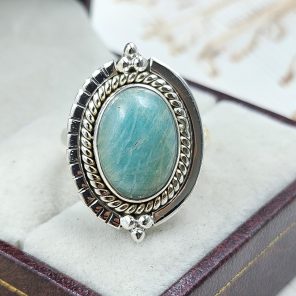 Amazonite 925 Sterling Silver Ring (REXT58-18)