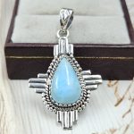 Larimar 1.25" 925 Sterling Silver Pendant (REXT55-177)