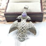 Eagle Charoite Southwest 1.5" 925 Silver Pendant (RS23-45)
