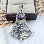 Ghost Charoite Southwest 1.5" 925 Silver Pendant (RS23-60)