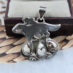 Horse Rider Wild Horse Jasper Southwest 1.25" 925 Silver Pendant (RS23-74)
