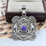 Purple Mohave Turquoise Southwest 1.5" 925 Silver Pendant (RS23-67)