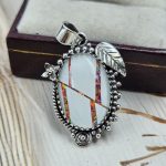 Aurora Opal Inlay 1.25" 925 Silver Pendant (RS32-117)