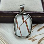 Aurora Opal Inlay 1.25" 925 Silver Pendant (RS32-126)