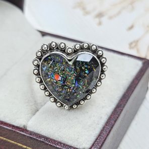 Aurora Opal Inlay 925 Silver Ring (RS7-62)