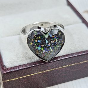 Aurora Opal Inlay 925 Silver Ring (RS7-63)