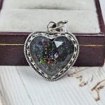 Aurora Opal Inlay 1" 925 Silver Pendant (RS7-66)