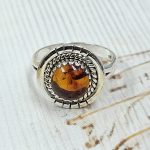 Amber 925 Sterling Silver Ring (RS29-206)