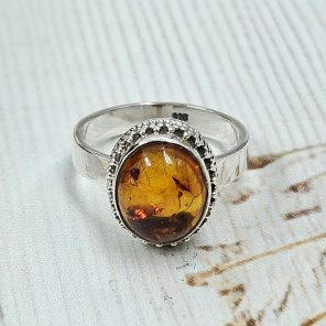 Amber 925 Sterling Silver Ring (RS29-205)