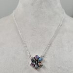 Pink Dahlia Turquoise 925 Silver Necklace (REXT25-3)