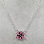 Hot Pink Aurora Opal 925 Silver Necklace (REXT25-5)