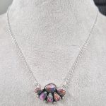 Pink Dahlia Turquoise 925 Silver Necklace (REXT25-11)