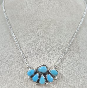 Kingman Turquoise 925 Silver Necklace (REXT25-12)