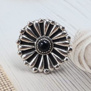 Black Onyx 925 Silver Ring (RS60-53)