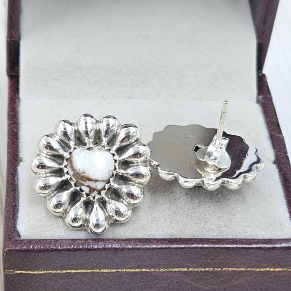 Wild Horse Jasper 925 Concho Stud Earring (RS10-298) - Image 2