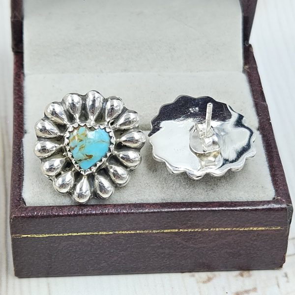 Mohave Turquoise Concho 925 Stud Earring (RS10-300) - Image 2