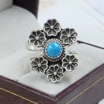 Kingman Turquoise Southwest 925 Silver Ring (RS37-30)