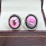 Pink Dahlia Turquoise Southwest 925 Studs Earring (RS37-36)