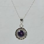 Amethyst 0.5" 925 Sterling Silver Pendant (RS47-42)