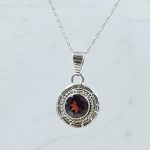 Garnet 0.5" 925 Sterling Silver Pendant (RS47-44)