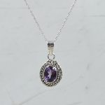 Amethyst 0.5" 925 Sterling Silver Pendant (RS47-58)