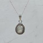 Rainbow Moonstone 0.5" 925 Sterling Silver Pendant (RS47-57)