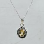 Citrine 0.5" 925 Sterling Silver Pendant (RS47-55)