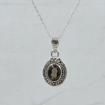 Smoky Quartz 0.5" 925 Sterling Silver Pendant (RS47-59)