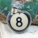 Pool Ball 8 925 Silver Pendant (REXT28-238)