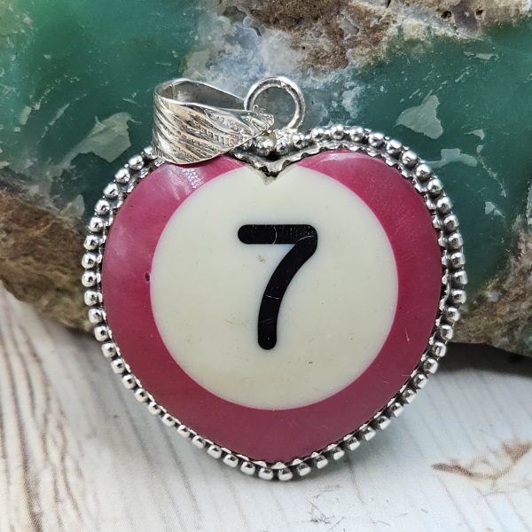 Pool Ball 7 925 Silver Pendant (REXT28-244)