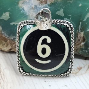 Pool Ball 6 925 Silver Pendant (REXT28-249)