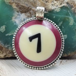Pool Ball 7 925 Silver Pendant (REXT28-234)