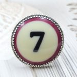 Pool Ball 7 925 Silver Ring (REXT20-191)