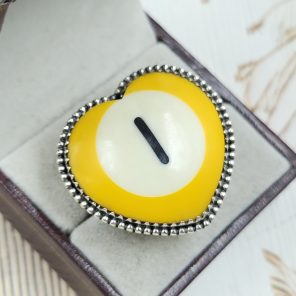 Pool Ball 1 925 Silver Ring (REXT20-164)