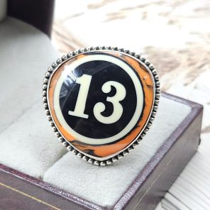 Pool Ball 13 925 Silver Ring (REXT20-178)