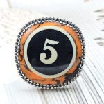 Pool Ball 5 925 Silver Ring (REXT20-175)