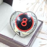 Pool Ball 8 925 Silver Ring (REXT20-170)
