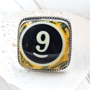 Pool Ball 9 925 Silver Ring (REXT20-168)