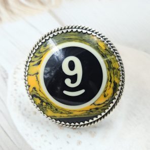Pool Ball 9 925 Silver Ring (REXT20-166)